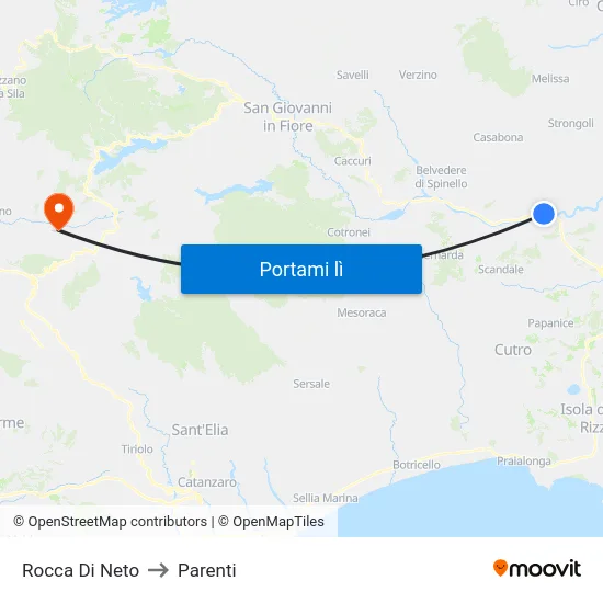 Rocca Di Neto to Parenti map