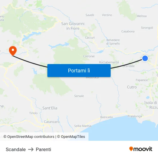 Scandale to Parenti map