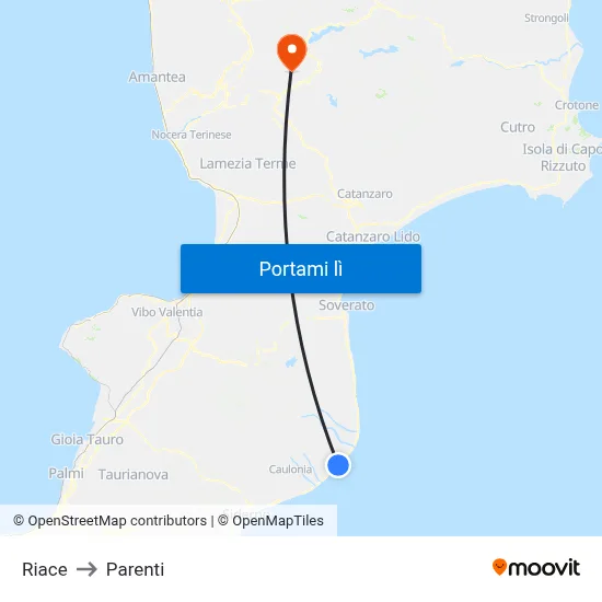 Riace to Parenti map