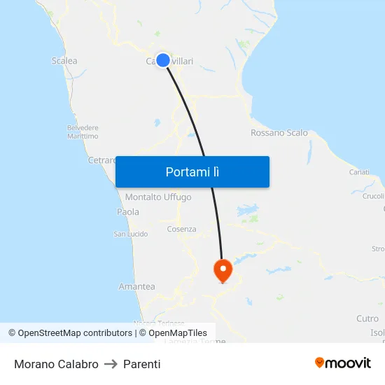 Morano Calabro to Parenti map
