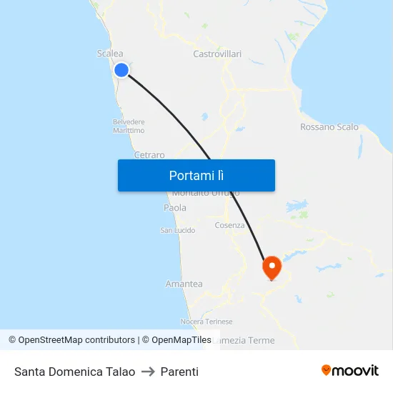 Santa Domenica Talao to Parenti map