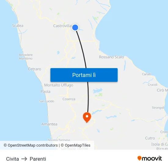 Civita to Parenti map