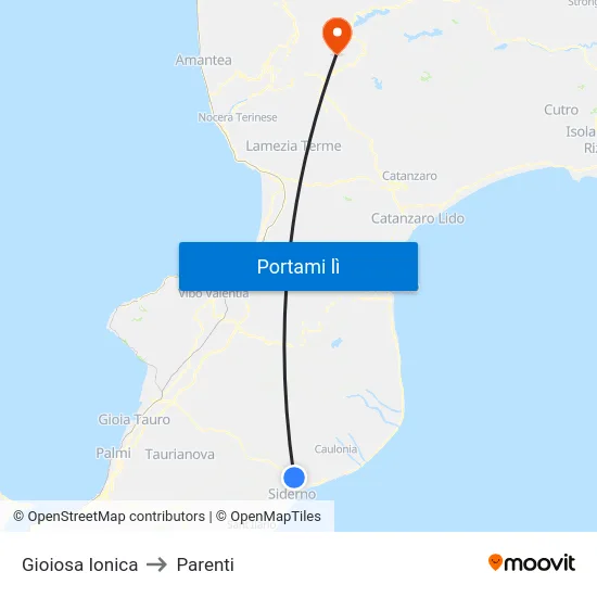 Gioiosa Ionica to Parenti map