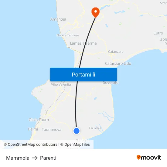 Mammola to Parenti map