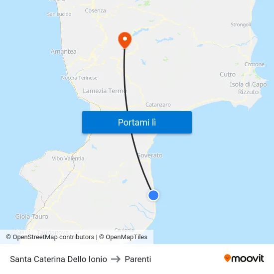 Santa Caterina Dello Ionio to Parenti map