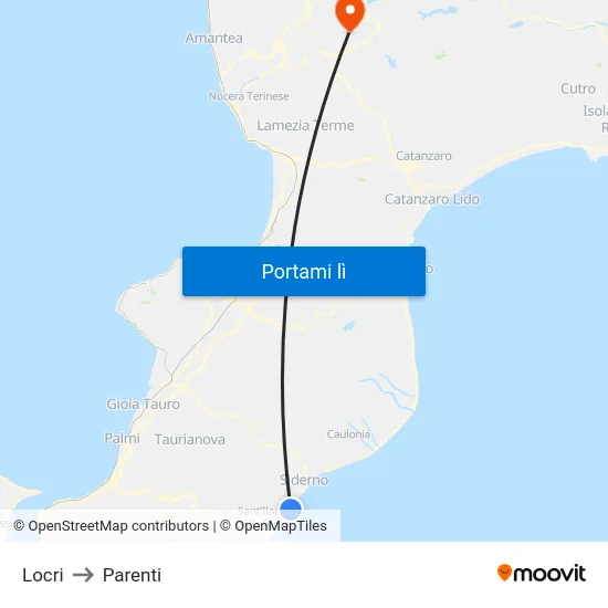 Locri to Parenti map