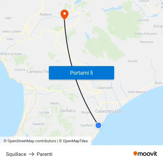 Squillace to Parenti map