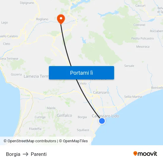 Borgia to Parenti map