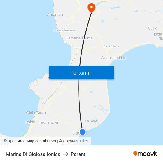 Marina Di Gioiosa Ionica to Parenti map