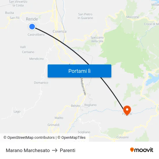 Marano Marchesato to Parenti map