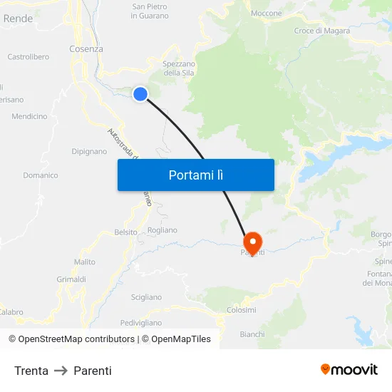 Trenta to Parenti map