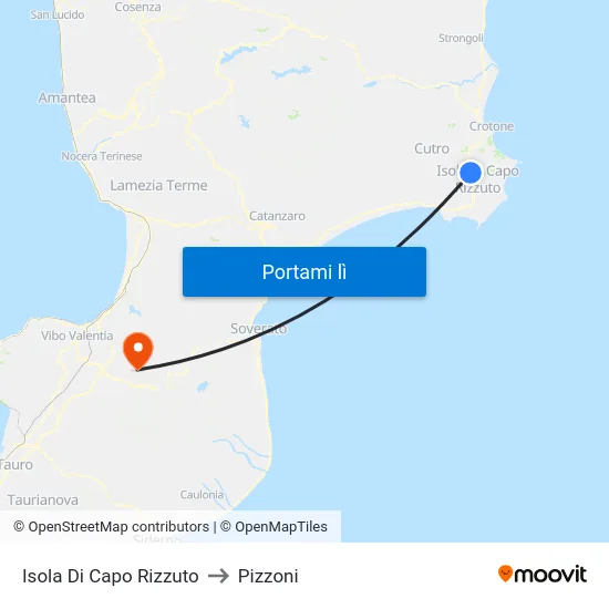 Isola Di Capo Rizzuto to Pizzoni map