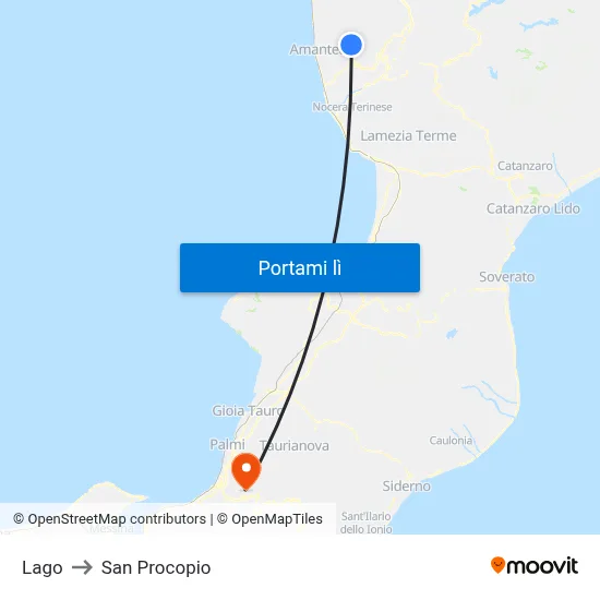 Lago to San Procopio map