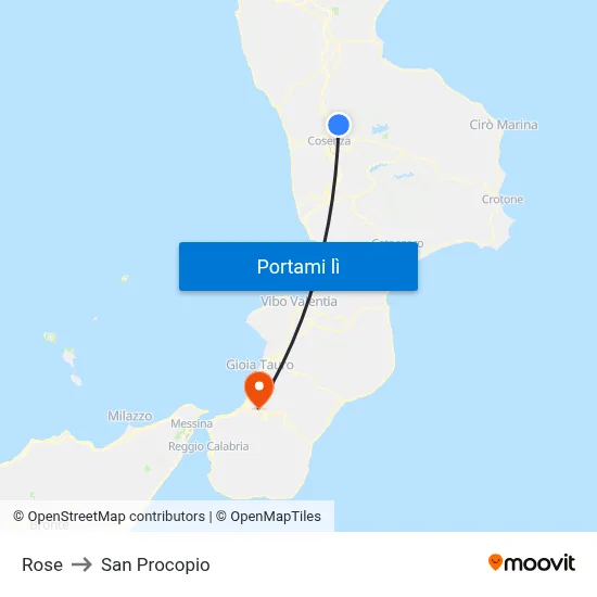 Rose to San Procopio map