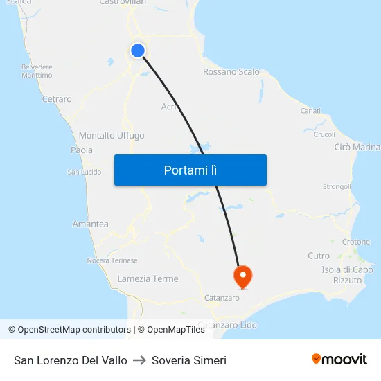 San Lorenzo Del Vallo to Soveria Simeri map