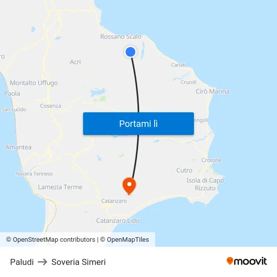 Paludi to Soveria Simeri map