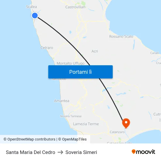 Santa Maria Del Cedro to Soveria Simeri map