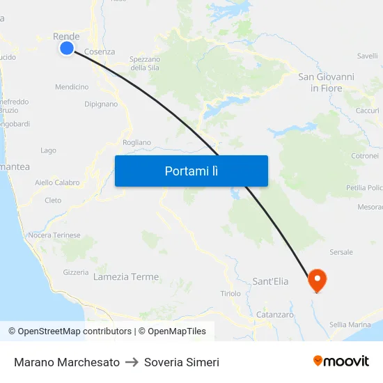 Marano Marchesato to Soveria Simeri map