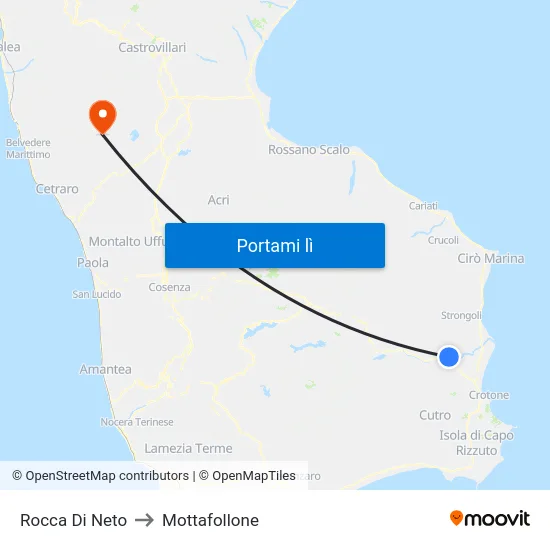 Rocca Di Neto to Mottafollone map