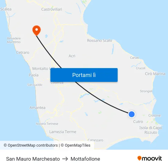 San Mauro Marchesato to Mottafollone map