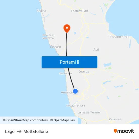 Lago to Mottafollone map