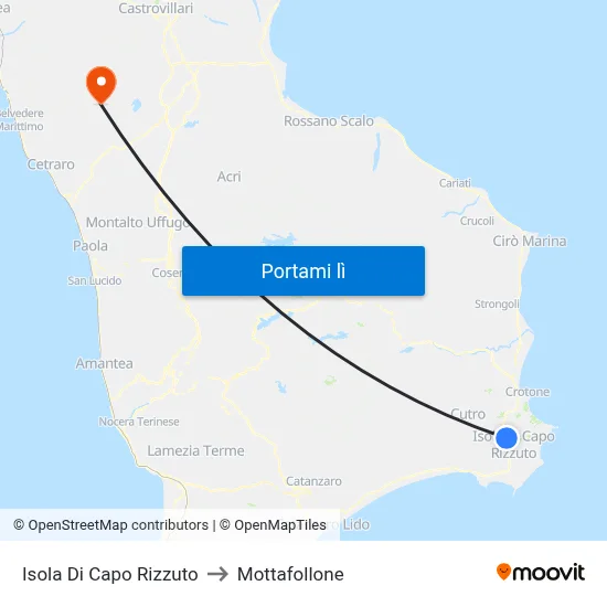 Isola Di Capo Rizzuto to Mottafollone map