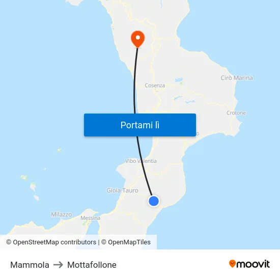 Mammola to Mottafollone map