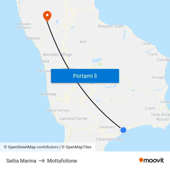 Sellia Marina to Mottafollone map