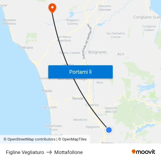 Figline Vegliaturo to Mottafollone map