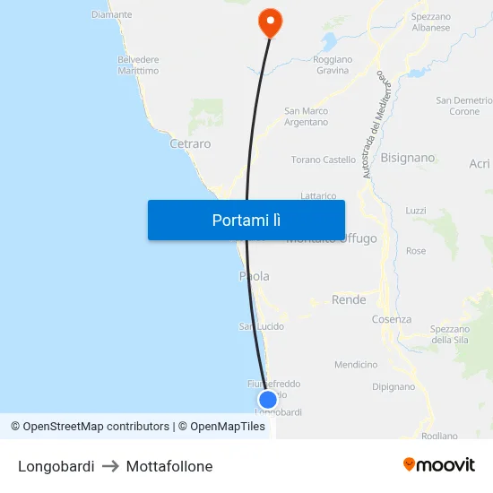 Longobardi to Mottafollone map
