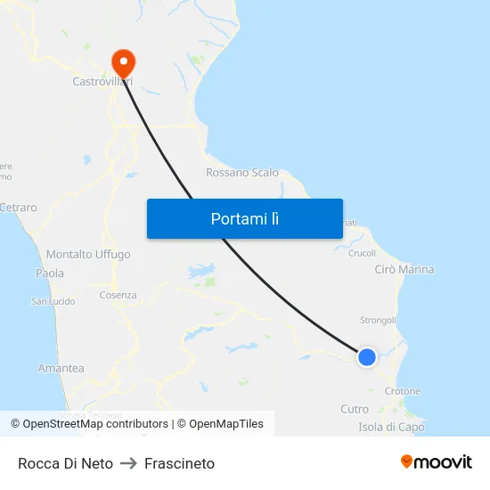 Rocca Di Neto to Frascineto map