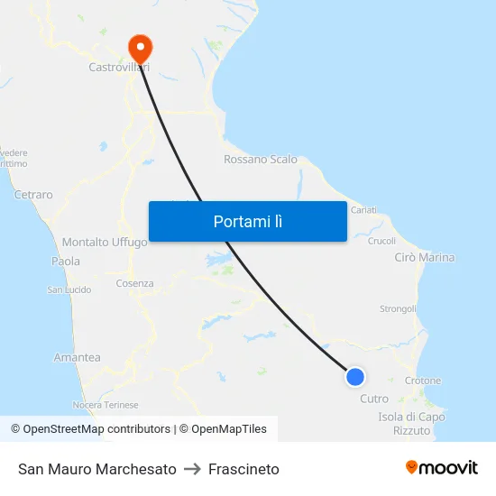 San Mauro Marchesato to Frascineto map
