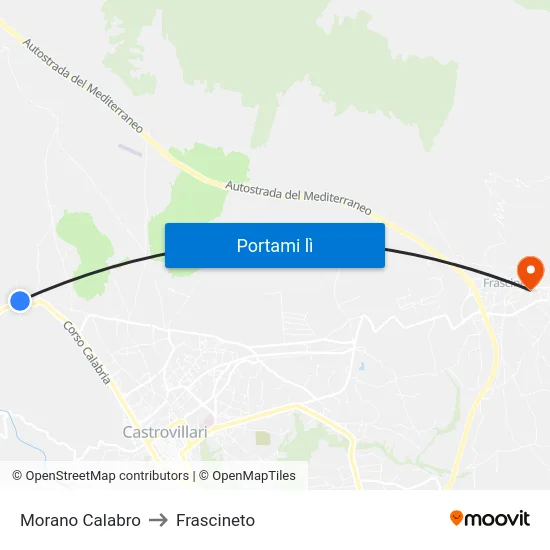 Morano Calabro to Frascineto map