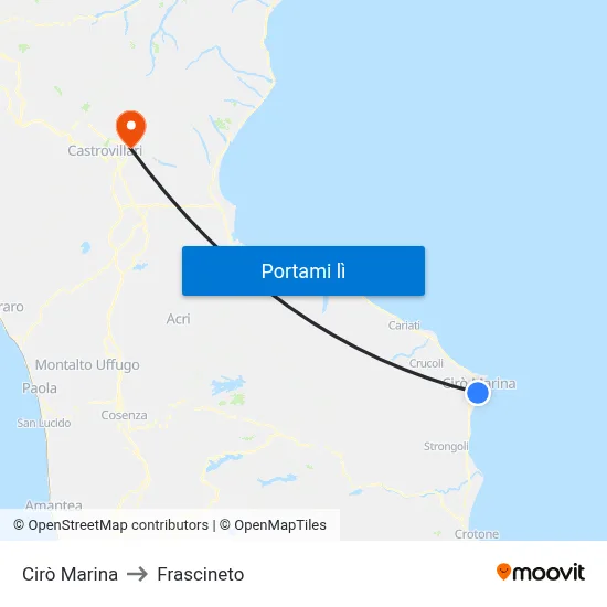 Cirò Marina to Frascineto map