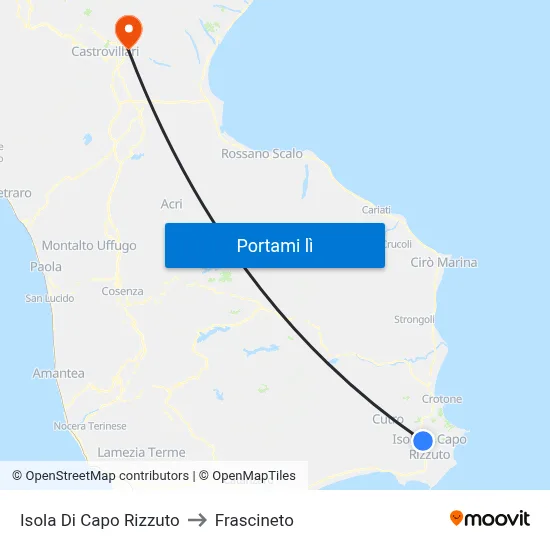 Isola Di Capo Rizzuto to Frascineto map