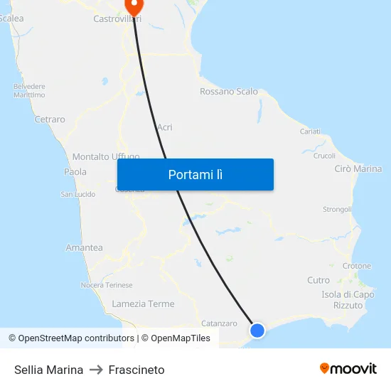 Sellia Marina to Frascineto map