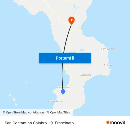 San Costantino Calabro to Frascineto map