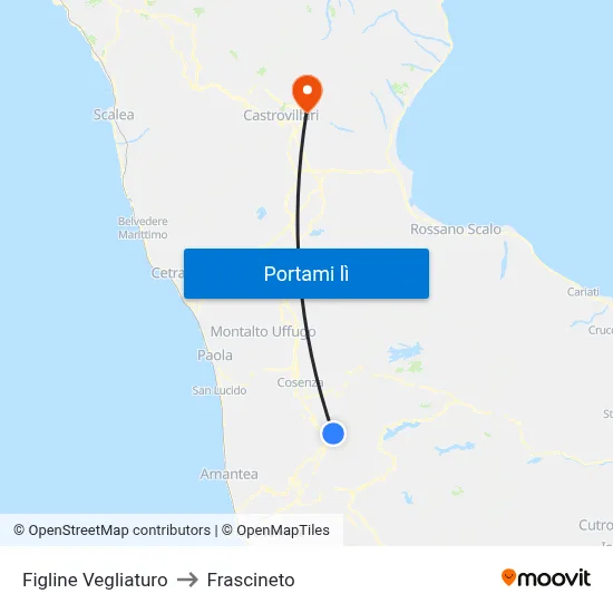 Figline Vegliaturo to Frascineto map