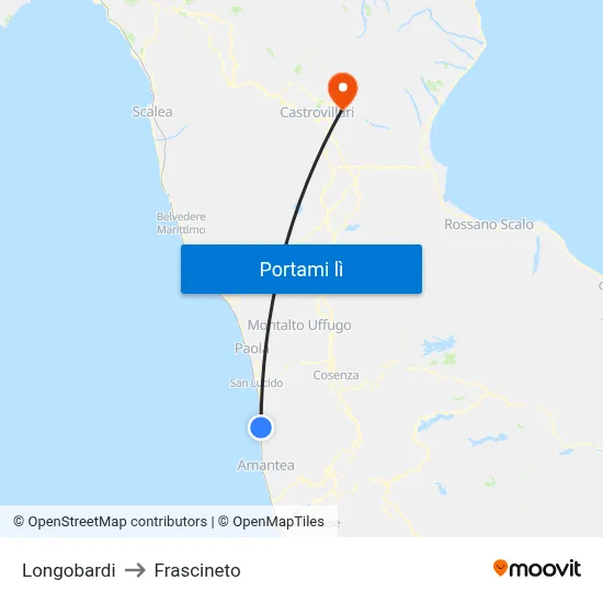 Longobardi to Frascineto map