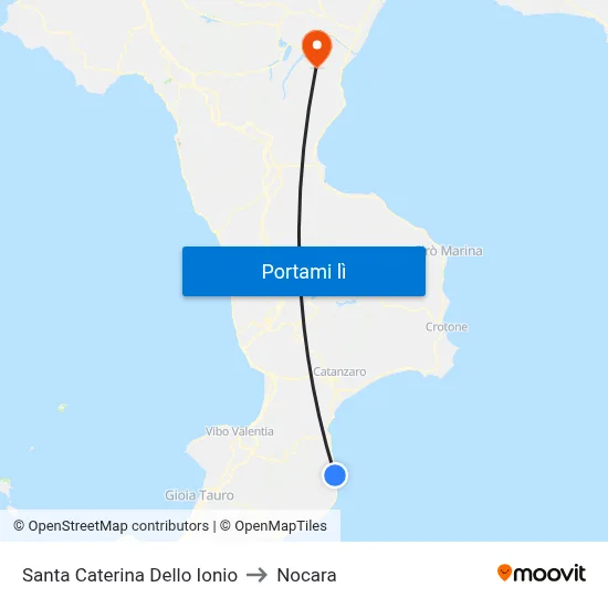 Santa Caterina Dello Ionio to Nocara map