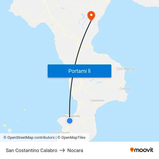 San Costantino Calabro to Nocara map