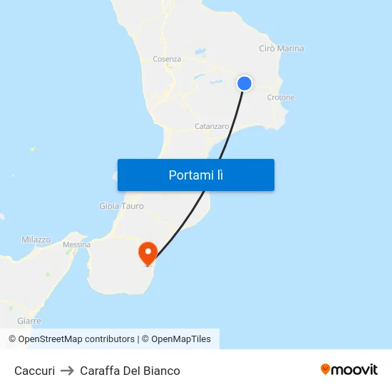Caccuri to Caraffa Del Bianco map