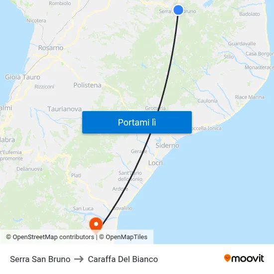 Serra San Bruno to Caraffa Del Bianco map