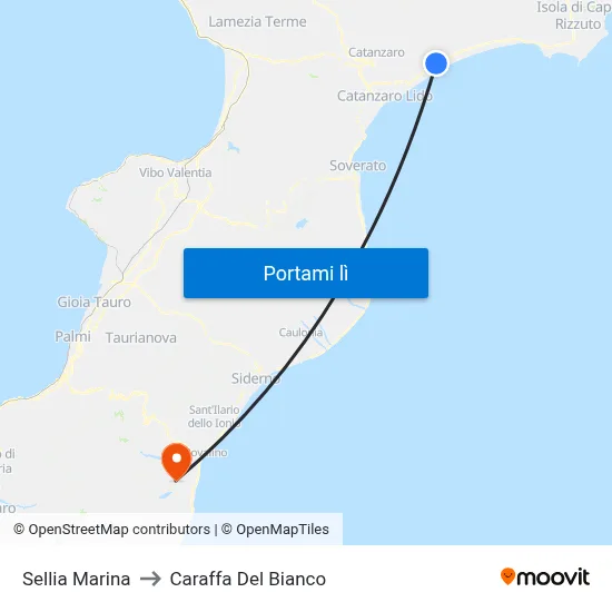 Sellia Marina to Caraffa Del Bianco map