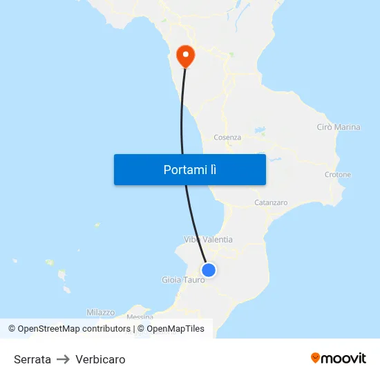 Serrata to Verbicaro map