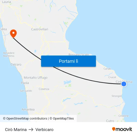 Cirò Marina to Verbicaro map