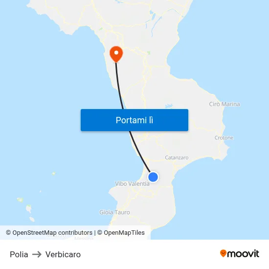 Polia to Verbicaro map