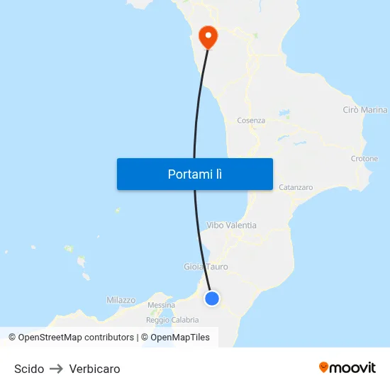 Scido to Verbicaro map