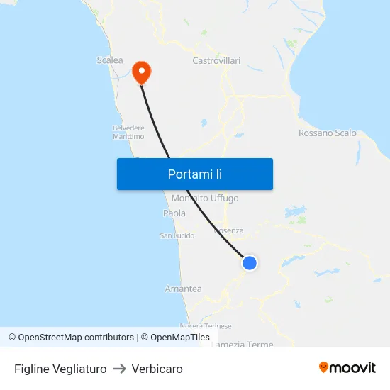 Figline Vegliaturo to Verbicaro map