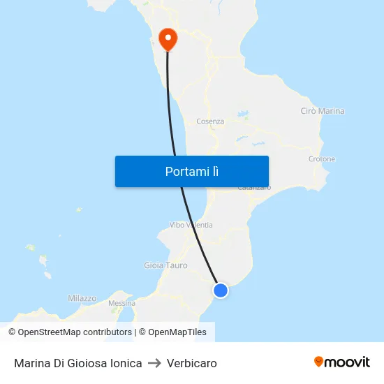 Marina Di Gioiosa Ionica to Verbicaro map